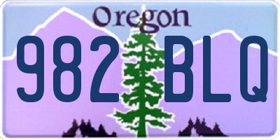 OR license plate 982BLQ