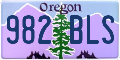 OR license plate 982BLS