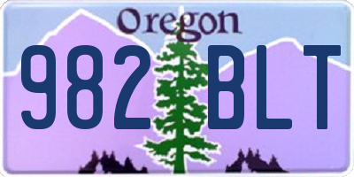 OR license plate 982BLT