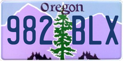 OR license plate 982BLX