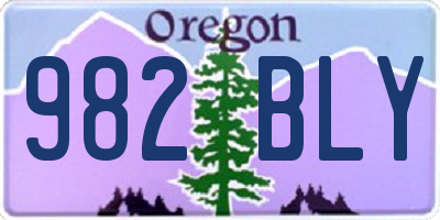 OR license plate 982BLY