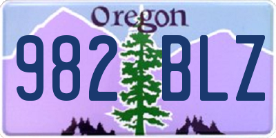 OR license plate 982BLZ