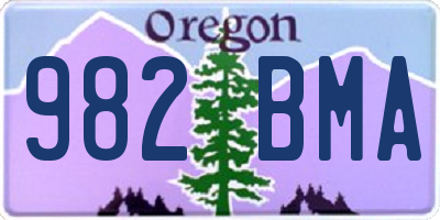 OR license plate 982BMA