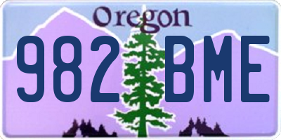 OR license plate 982BME