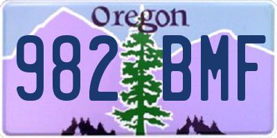 OR license plate 982BMF