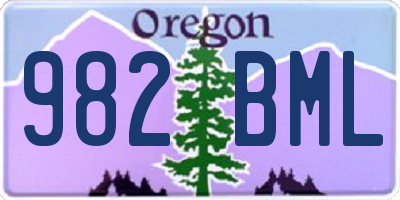 OR license plate 982BML