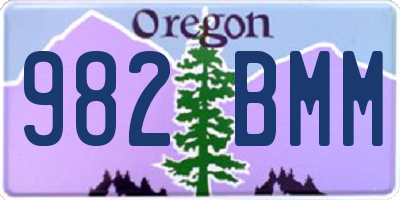 OR license plate 982BMM
