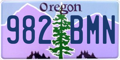 OR license plate 982BMN