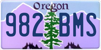OR license plate 982BMS