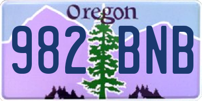 OR license plate 982BNB