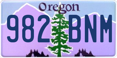 OR license plate 982BNM