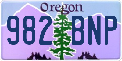 OR license plate 982BNP