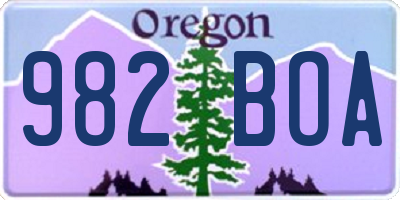 OR license plate 982BOA