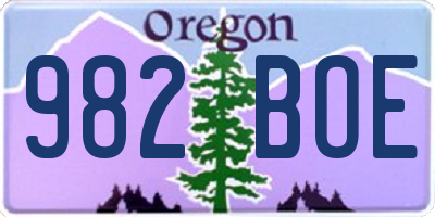 OR license plate 982BOE