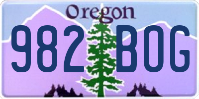 OR license plate 982BOG