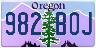OR license plate 982BOJ