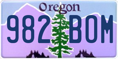 OR license plate 982BOM