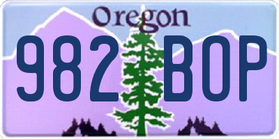 OR license plate 982BOP