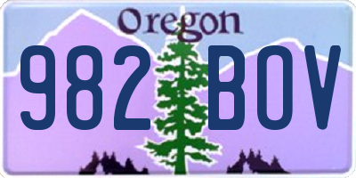 OR license plate 982BOV
