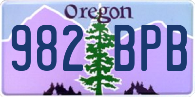 OR license plate 982BPB