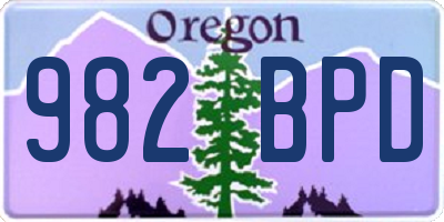 OR license plate 982BPD