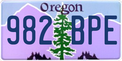 OR license plate 982BPE