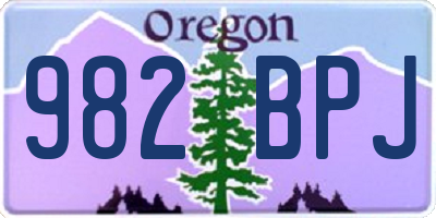 OR license plate 982BPJ