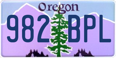 OR license plate 982BPL