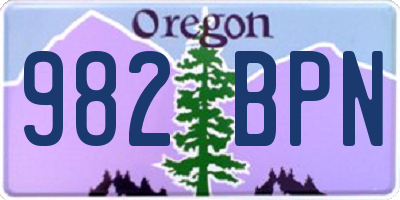 OR license plate 982BPN