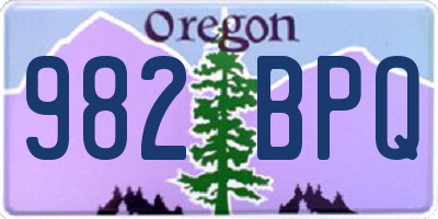 OR license plate 982BPQ