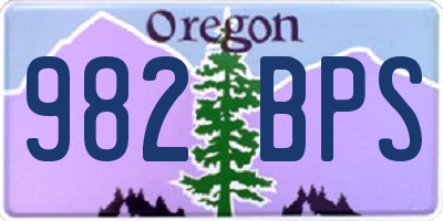 OR license plate 982BPS