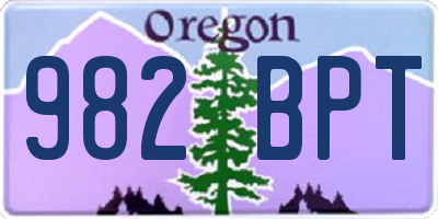 OR license plate 982BPT