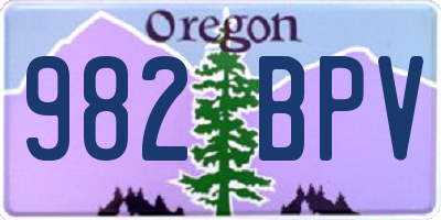 OR license plate 982BPV