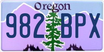 OR license plate 982BPX