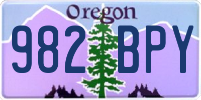 OR license plate 982BPY