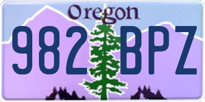 OR license plate 982BPZ