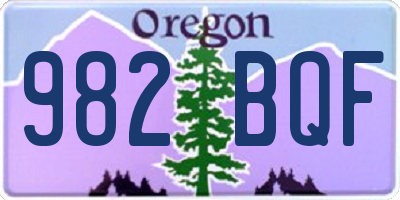 OR license plate 982BQF
