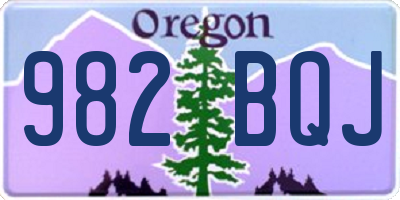 OR license plate 982BQJ