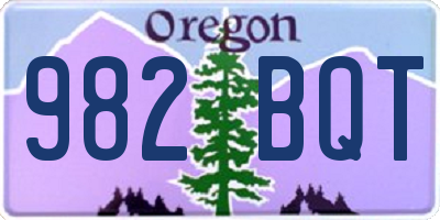 OR license plate 982BQT