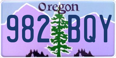 OR license plate 982BQY
