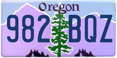 OR license plate 982BQZ