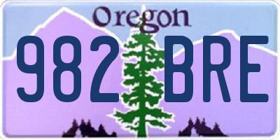 OR license plate 982BRE