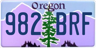 OR license plate 982BRF