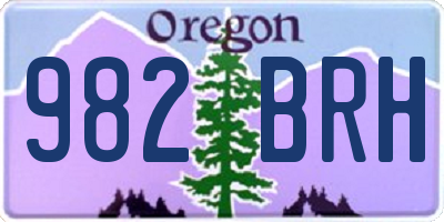 OR license plate 982BRH