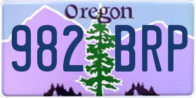 OR license plate 982BRP