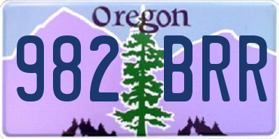 OR license plate 982BRR