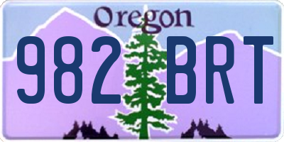 OR license plate 982BRT