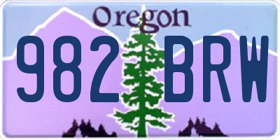 OR license plate 982BRW