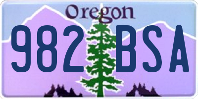 OR license plate 982BSA