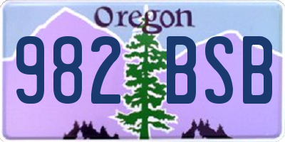 OR license plate 982BSB